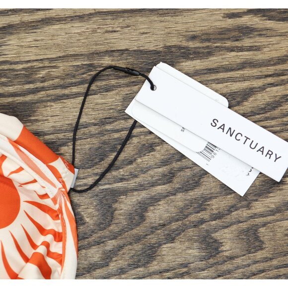 NWT Sanctuary Womens Underwire Bikini Swim Top SASL25320D White Sand / Orange M - Picture 5 of 6